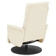 Реклайнер с опора за крака, кремав, изкуствена кожа 