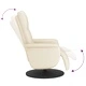 Реклайнер с опора за крака, кремав, изкуствена кожа 