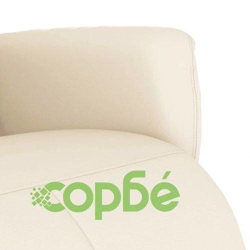 Реклайнер с опора за крака, кремав, изкуствена кожа  ➤ топ цена ➤ sorbe.bg