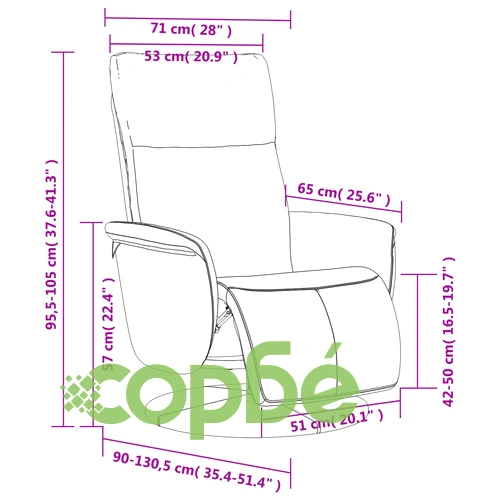 Реклайнер с опора за крака, кремав, изкуствена кожа  ➤ топ цена ➤ sorbe.bg
