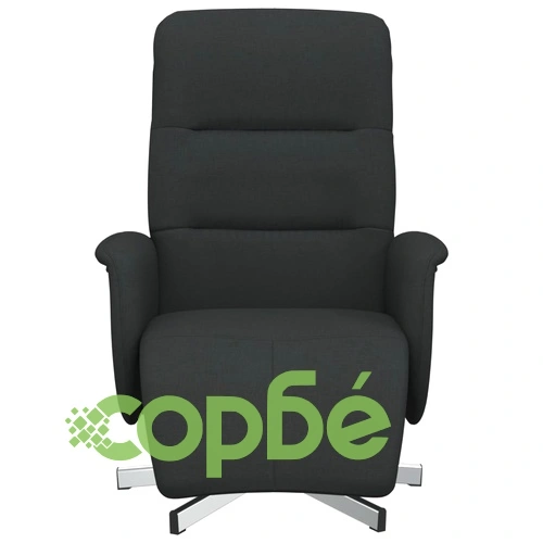 Релаксиращ стол с опора за крака, черен, текстил ➤ топ цена ➤ sorbe.bg