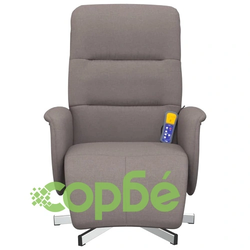Масажен стол с облегалка и поставка за крака, таупе, плат ➤ топ цена ➤ sorbe.bg