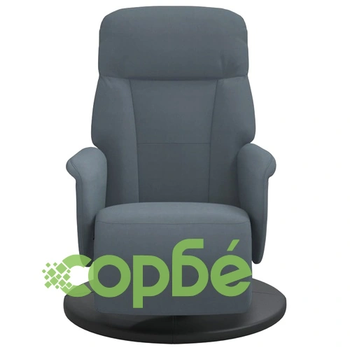 Реклайнер стол с опора за крака, тъмносив, кадифе ➤ топ цена ➤ sorbe.bg