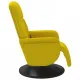 Масажен реклайнер стол с поставка за крака, жълт, кадифе