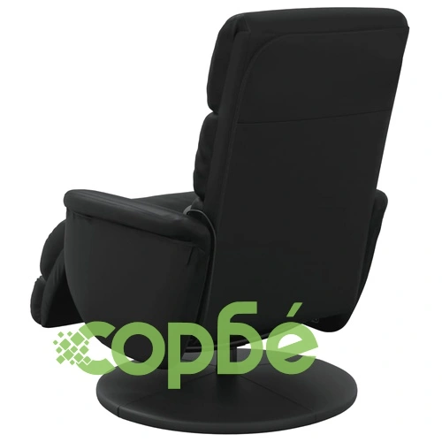 Масажен реклайнер стол с опора за крака, черен, изкуствена кожа ➤ топ цена ➤ sorbe.bg