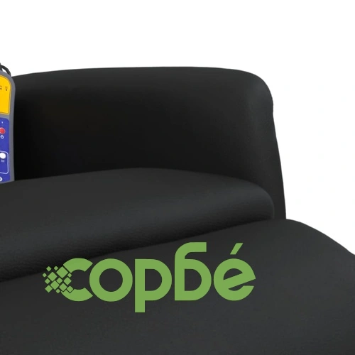 Масажен реклайнер стол с опора за крака, черен, изкуствена кожа ➤ топ цена ➤ sorbe.bg