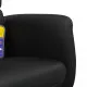 Масажен реклайнер стол с табуретка, черен, изкуствена кожа