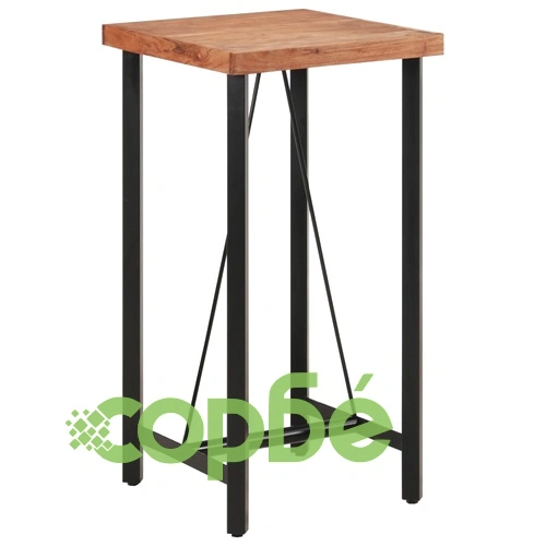 Бар маса 55x55x107 см масивно дърво акация и желязо ➤ топ цена ➤ sorbe.bg