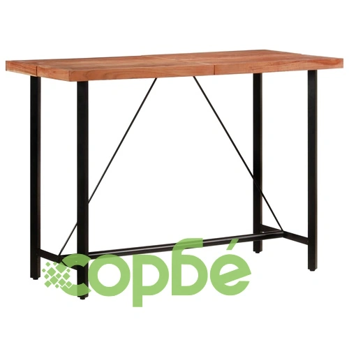 Бар маса 150x70x107 см масивно дърво акация и желязо ➤ топ цена ➤ sorbe.bg