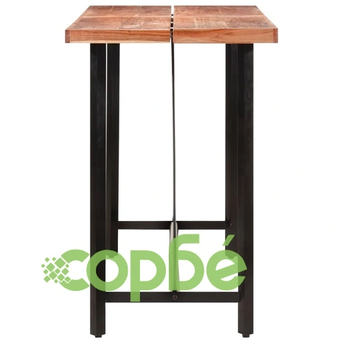 Бар маса 150x70x107 см масивно дърво акация и желязо ➤ топ цена ➤ sorbe.bg