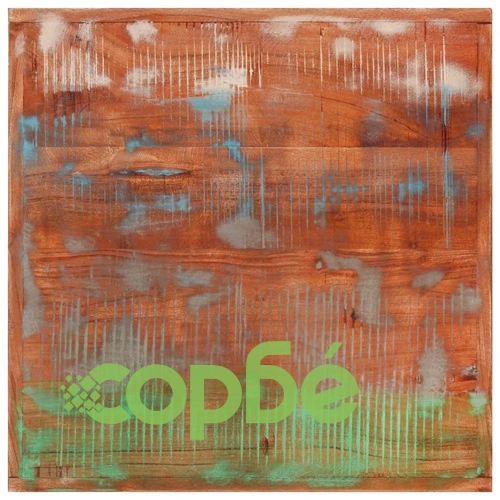 Бар маса 55x55x107 см масивно регенерирано дърво и желязо ➤ топ цена ➤ sorbe.bg