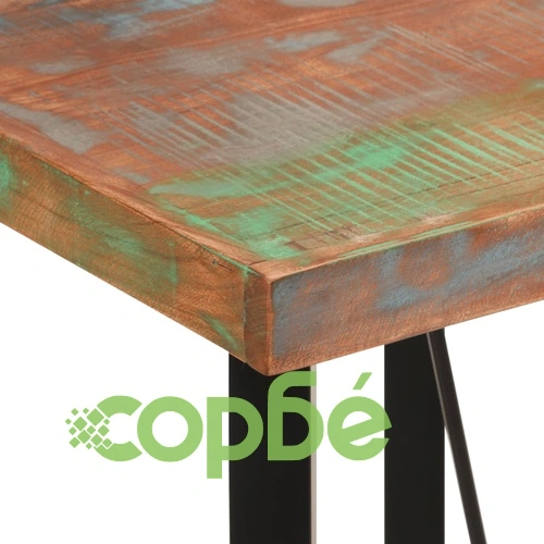 Бар маса 55x55x107 см масивно регенерирано дърво и желязо ➤ топ цена ➤ sorbe.bg