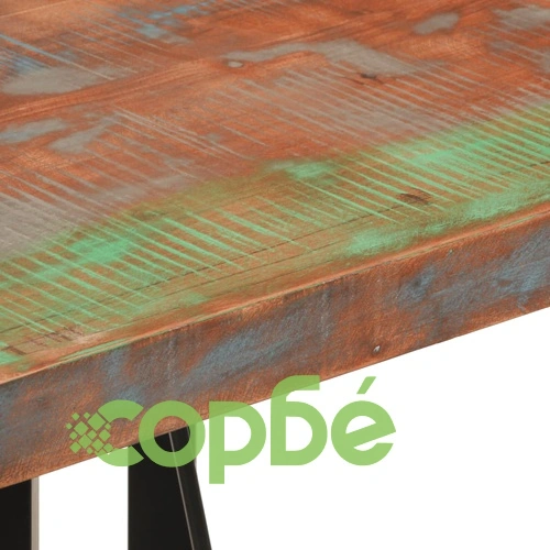 Бар маса 55x55x107 см масивно регенерирано дърво и желязо ➤ топ цена ➤ sorbe.bg