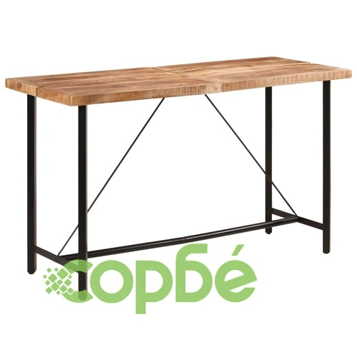 Бар маса 180x70x107 см масивно мангово дърво и желязо ➤ топ цена ➤ sorbe.bg