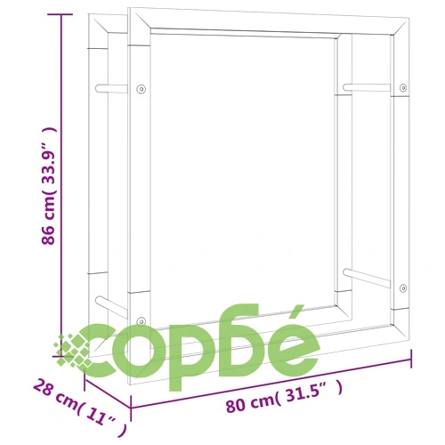 Стойка за дърва за огрев, 80x28x86 см, неръждаема стомана ➤ топ цена ➤ sorbe.bg