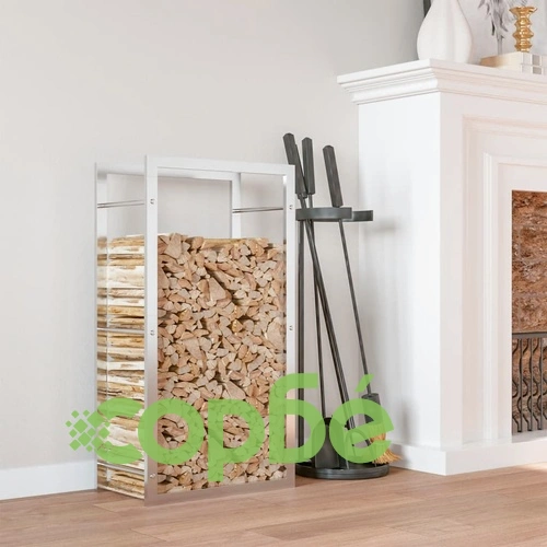 Стойка за дърва за огрев, 80x28x154 см, неръждаема стомана ➤ топ цена ➤ sorbe.bg