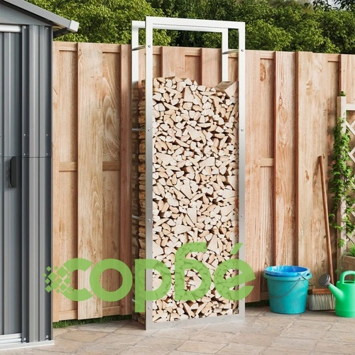 Стойка за дърва за огрев, 80x28x222 см, неръждаема стомана ➤ топ цена ➤ sorbe.bg