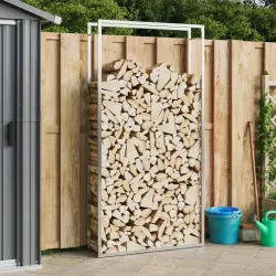 Стойка за дърва за огрев, 110x28x214 см, неръждаема стомана
