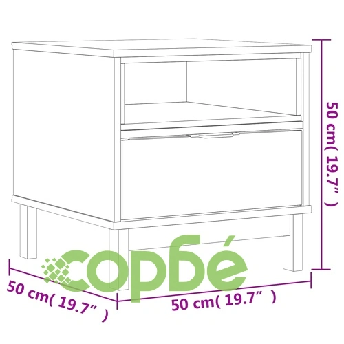 Помощна маса FLAM 50x50x50 см борово дърво масив ➤ топ цена ➤ sorbe.bg