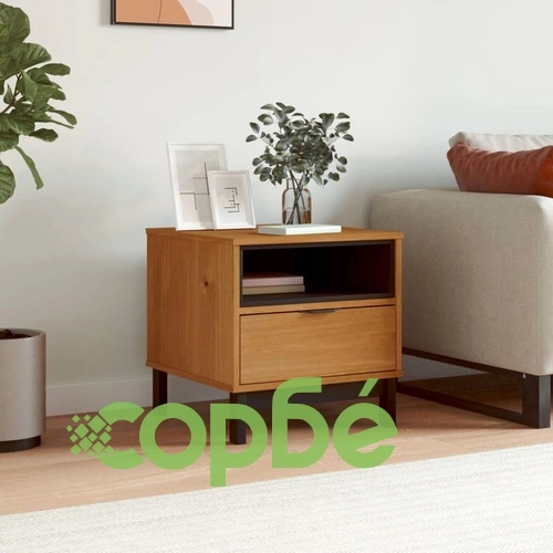 Помощна маса FLAM 50x50x50 см борово дърво масив ➤ топ цена ➤ sorbe.bg