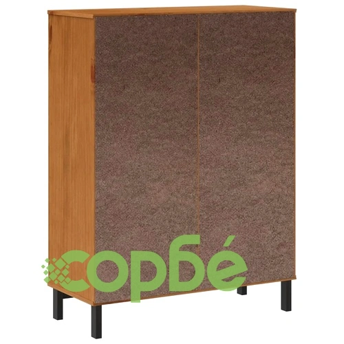 Висок шкаф със стъклени вратички FLAM 92x40x122,5 см бор масив ➤ топ цена ➤ sorbe.bg