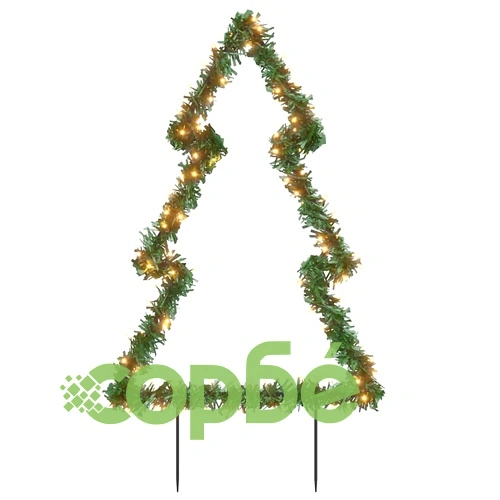 Коледна светеща украса с шипове за земя, 115 LED, 90 см ➤ топ цена ➤ sorbe.bg