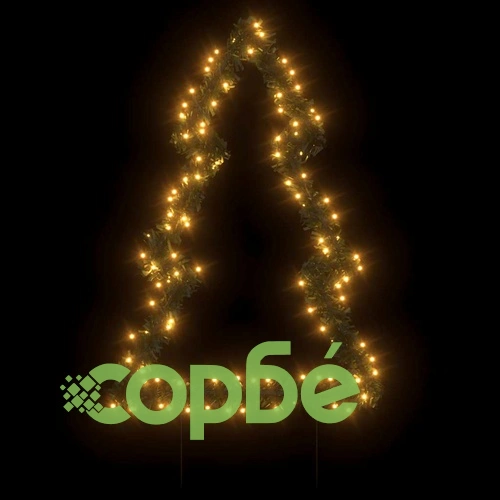 Коледна светеща украса с шипове за земя, 115 LED, 90 см ➤ топ цена ➤ sorbe.bg