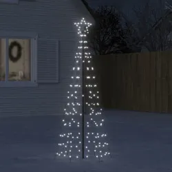 Коледна светеща елха с шипове 220 LED студено бяло 180 см