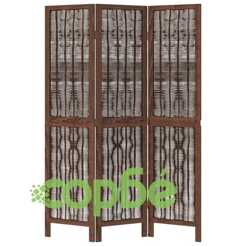 Разделител за стая, 3 панела, тъмнокафяв, дърво пауловния масив ➤ топ цена ➤ sorbe.bg