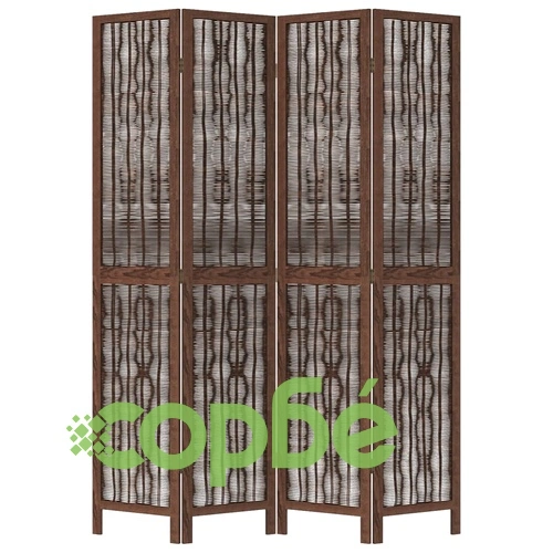 Разделител за стая, 4 панела, тъмнокафяв, дърво пауловния масив ➤ топ цена ➤ sorbe.bg