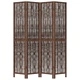 Разделител за стая, 4 панела, тъмнокафяв, дърво пауловния масив