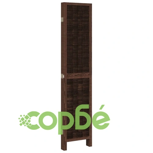 Разделител за стая, 5 панела, тъмнокафяв, дърво пауловния масив ➤ топ цена ➤ sorbe.bg