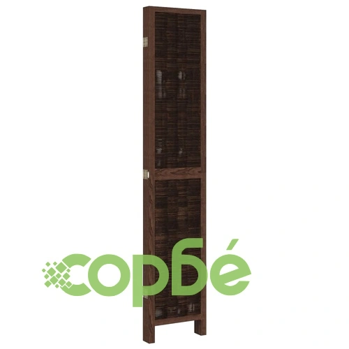 Разделител за стая, 5 панела, тъмнокафяв, дърво пауловния масив ➤ топ цена ➤ sorbe.bg