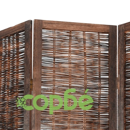 Разделител за стая, 5 панела, тъмнокафяв, дърво пауловния масив ➤ топ цена ➤ sorbe.bg