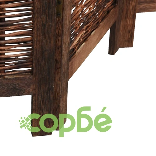 Разделител за стая, 5 панела, тъмнокафяв, дърво пауловния масив ➤ топ цена ➤ sorbe.bg