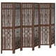 Разделител за стая, 6 панела, тъмнокафяв, дърво пауловния масив