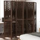 Разделител за стая, 6 панела, тъмнокафяв, дърво пауловния масив