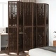 Разделител за стая, 6 панела, тъмнокафяв, дърво пауловния масив