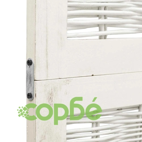 Разделител за стая, 3 панела, бял, дърво пауловния масив ➤ топ цена ➤ sorbe.bg