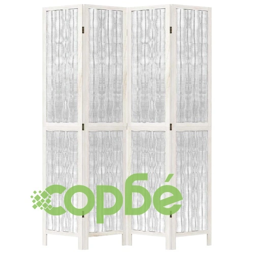 Разделител за стая, 4 панела, бял, дърво пауловния масив ➤ топ цена ➤ sorbe.bg