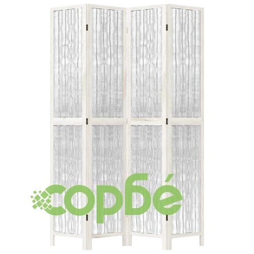 Разделител за стая, 4 панела, бял, дърво пауловния масив ➤ топ цена ➤ sorbe.bg