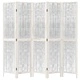 Разделител за стая, 5 панела, бял, дърво пауловния масив