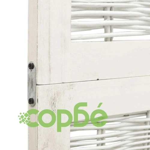 Разделител за стая, 5 панела, бял, дърво пауловния масив ➤ топ цена ➤ sorbe.bg