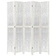 Разделител за стая, 5 панела, бял, дърво пауловния масив
