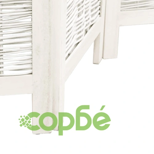 Разделител за стая, 5 панела, бял, дърво пауловния масив ➤ топ цена ➤ sorbe.bg