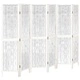 Разделител за стая, 6 панела, бял, дърво пауловния масив