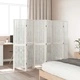 Разделител за стая, 6 панела, бял, дърво пауловния масив