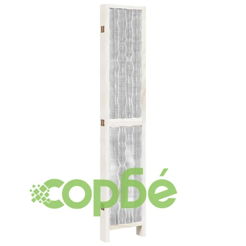 Разделител за стая, 6 панела, бял, дърво пауловния масив ➤ топ цена ➤ sorbe.bg