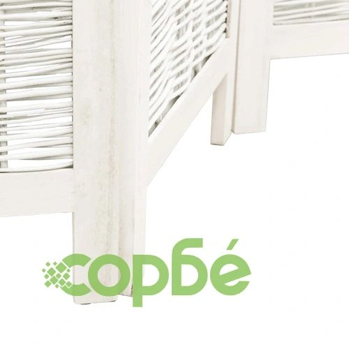 Разделител за стая, 6 панела, бял, дърво пауловния масив ➤ топ цена ➤ sorbe.bg