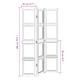 Разделител за стая, 3 панела, бял, дърво пауловния масив